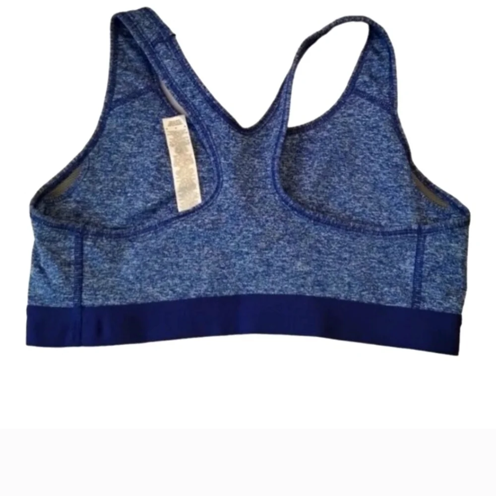 NIke Pro Womens M Dri-Fit Sports Bra Pony Blue Spacedye Padded Workout Gym Run - Picture 5 of 5